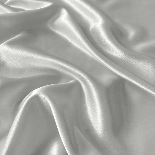 RUDONG M Satin Photography Backdrop 3.3x2.5ft - Wrinkle-Free Silky Fabric Background for Jewelry/Cosmetics/Flat Lay/Studio, Grey Backdrop Cloth (100x75cm) - color: Grey