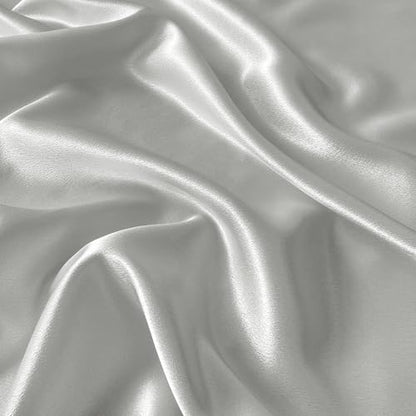 RUDONG M Satin Photography Backdrop 3.3x2.5ft - Wrinkle-Free Silky Fabric Background for Jewelry/Cosmetics/Flat Lay/Studio, Grey Backdrop Cloth (100x75cm) - color: Grey