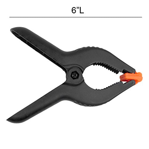 Evelots 6 Pack Spring Clamps-6 Inch LONG-Strong Grip Clips-Photo/Craft/Fabric