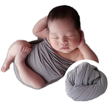 Zeroest Newborn Photography Stretch Wrap Boy Girl Baby Wraps Photography Props - Gray - color: Gray