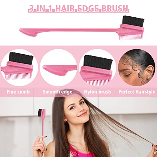 8 Pieces Hair Styling Comb Set Edge Control Teasing Brush Hair Comb for Edges & Back Brushing, Combing, Slicking for Women Double Sided Edge Comb for All Hair Styles - color: purple
