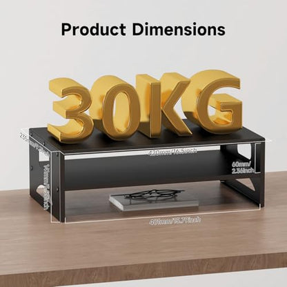 Pholiten Monitor Stand Riser, Desktop Stand, Computer Stand, Ergonomic Design, Two-Level Design, Desktop Organization, Keyboard Smartphone Storage, Printer Stand, Display Stand, 16.5 x 9.3 x 5.6