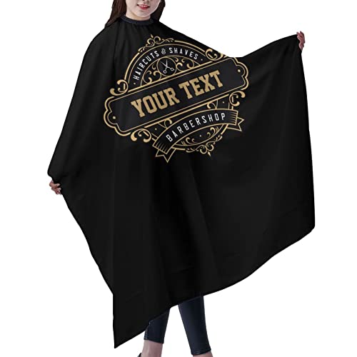 Custom Waterproof Barber Cape Hairdresser Cape, Add Your Photo Text Personalized Vintage Barber Shop Salon Salon Cape for Men, Customized Hair Cutting Cape for Home Salon Barbershop - color: Barber Shop-1