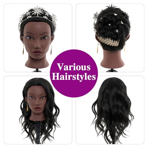 20 Inch Mannequin Head Human Hair with Stand,100% Real Hair Mannequin Head for Braiding,Cosmetology Manikin Doll Head for Styling with Mannequin Head Stand Table Clamp Hair Braiding Set - color: light grey