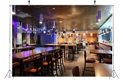 15x10ft Fabric European Luxury Restaurant Backdrop Restaurant Bar Club Background Modern Nightclub Bar Party Decorations Portrait Photoshoot Studio Props - size: 15x10ft