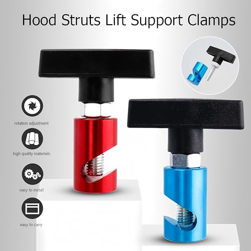 2pcs Bestgle Hood Strut Holder, Anti-Slip Car Hood Struts Lift Support Clamps Automotive Hood Prop Tool（Dia 0.43inch）