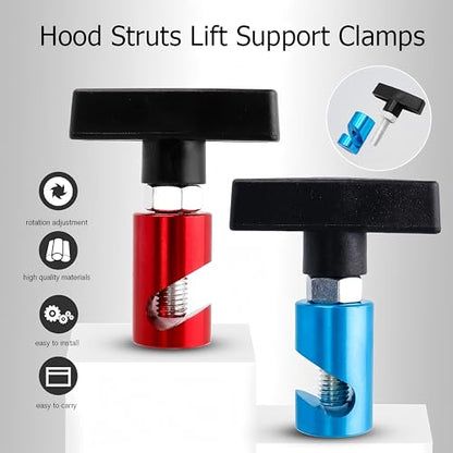2pcs Bestgle Hood Strut Holder, Anti-Slip Car Hood Struts Lift Support Clamps Automotive Hood Prop Tool（Dia 0.43inch）