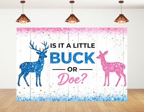 10x8ft Buck or Doe Gender Reveal Backdrop Neutral Tone Wood Photography Background Balloon Arch Setup Banner Photo Studio Props - size: 10x8ft