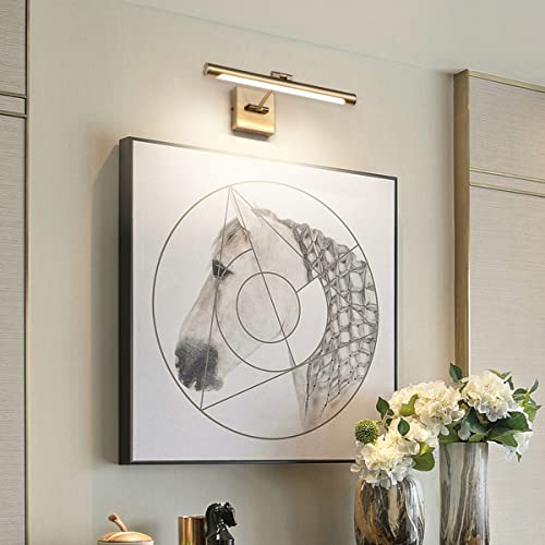 Joosenhouse LED Picture Lights for Paintings Bronze Finish 16.53" Long Swing Arm Display Wall Art Light 7W Gallery Hallway Lighting Over Pictures,Hardwired Connection 3000K - color: Antique Bronze, size: Non-Dimmable 16.53" Long