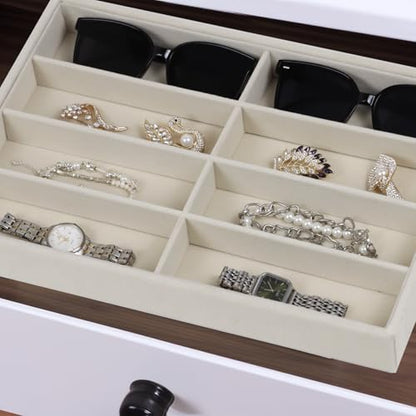 Large Velvet Sunglasses Storage Organizers Jewelry Organizer, Velvet Jewelry Organizer, Large Jewelry Drawer Organizer Tray, Eyeglass Organizer Earring Holder Ring Display (Sunglass Tray) - size: Sunglass Tray
