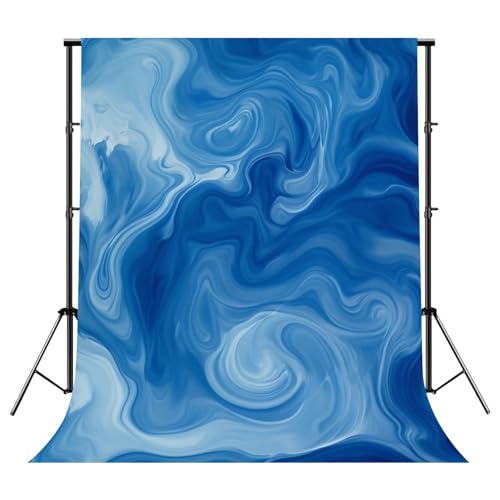 Photography Backdrops Abstract Blue Swirling Waves Light Dark Tones 8x10FT Photo Backdrop Photography Background for Portrait Photo Party Decor Video Studio Props Photoshoot - color: Multi7