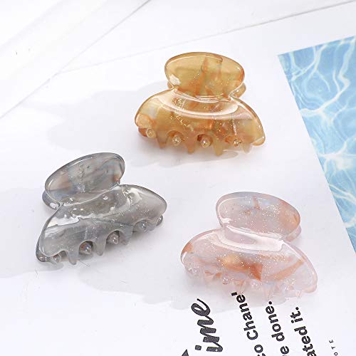 Claw Jaw Clips 12PCS Small for Thin Hair Styling Accessories Classic Clamp for Women Girls (Sequins) - color: Sequins