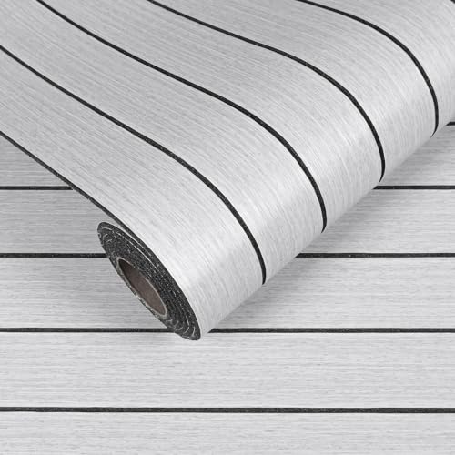 VEELIKE Light Grey Wood Slat Wall Panel Peel and Stick Wood Wall Panels for Interior Walls Decor Ceiling TV Backdrops 17''x118'' Self Adhesive 3D Foam Slat Wallpaper Paneling for Bedroom Headboards - color: Light Gray, size: 17" x 118"