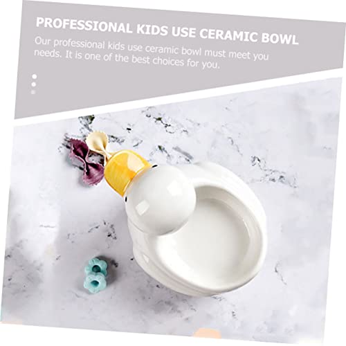 DECHOUS Cute Duck Shape Ceramic Food Bowl for Cartoon Animal Design Food Grade Safe Material Easy to Clean for Home Decor and Meals Unique Photo Prop Accent