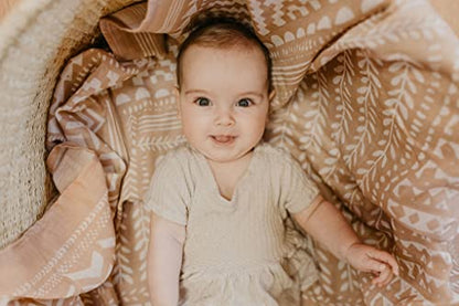 Mini Wander Swaddles for Newborns Muslin Swaddle Blankets - Breathable Soft Gender Neutral Receiving Blanket Baby Essentials | 47 x 47 Cotton - (Tapestry (Maple Sugar) - color: Tapestry (Maple Sugar)