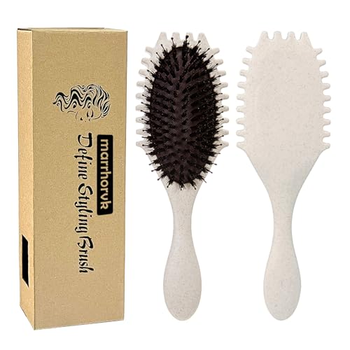 Hair Brush For Fine Hair, Curl Defining Brush For Women Soft Hair Detangler Brush (Beige) - color: Beige