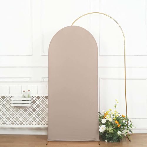 Efavormart 6ft Nude Fitted Spandex Arch Slipcover, Snug Fit Round Top Backdrop Sleeve for Minimalist Branding and Boho Party Decor - color: Nude, size: 6 FT