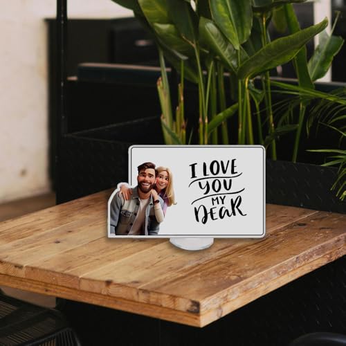 Personalized Acrylic Message Board with Custom Photo, Cartoon Style Option, Clear Dry Erase Writing Board for Desk Home Office Decor, Reusable Custom Gift