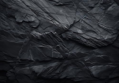 7X5ft Fabric Black Stone Backdrop Abstract Texture Background for Office Living Room Home Decor Party Decorations Photo Booth Props - size: 7X5ft