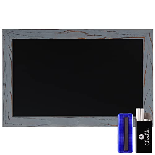 HBCY Creations Rustic Grey Magnetic Wall Chalkboard, Small Size 11" x 17", Framed Decorative Chalkboard - Great for Kitchen Decor, Weddings, Restaurant Menus and More! … (11" x 17")… - color: 4 - Grey, size: 17"W x 11"H