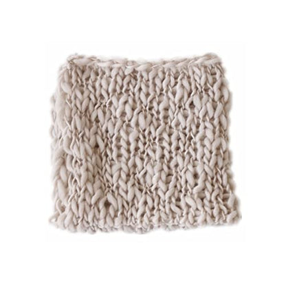 Coberllus Newborn Baby Photography Props Blanket Handmade Knitted Twist Wrap Posing Aid Backdrops for Boy Girls Photography Shoot - color: Creamy-grey