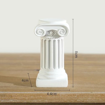 Mini Nordic Resin Roman Column, Greek Sculptural Angel Display, Photo Props, Candle Holder, Sketching Art Teaching Tools (Ionic A (White) - 8cm) - color: Ionic a (White) - 8cm