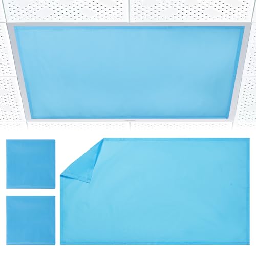 Torixqi 2pcs Fluorescent Light Covers - Light Covers for Ceiling Lights Classroom, Magnetic Light Filters for Office, Hospitals, Home 4 x 2 Feet (blue) - color: blue