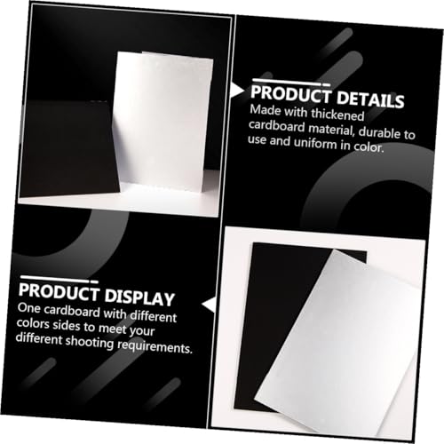 Photography Reflective Board and Backdrop for Studio and Outdoor Use, Thick A4 Foldable Photo Background Cardboard with Black and White Reflector Panels for Professional Lighting
