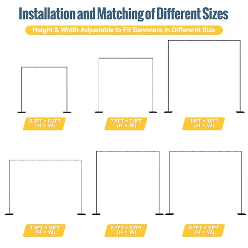Wokceer 10 FT Backdrop Stand Heavy Duty Pipe and Drape Kit, Adjustable Black Backdrop Stands for Wedding Photo Booth Background Birthday Party Photography Exhibition Decoration - color: Black-10 E