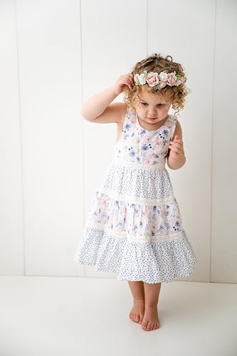 Flower Girl Flower Crown Pink Baby Girls Floral Headpieces Kids Headband Children Hair Wreath Photo Prop (Blush pink-Child Size) - color: Blush pink