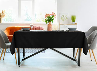 Utopia Kitchen Rectangle Table Cloth 2 Pack(90x156 Inches, Black), Tablecloth Machine Washable, Polyester Table Cover for Dining, Buffet Parties, Picnics, Events, Weddings and Restaurants - color: Black, size: 2 Pack 90x156 Inch Tablecloth