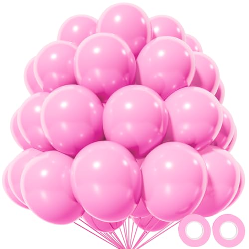 Pink Balloon 110pcs,12 Inch Thickened Latex Party Balloons Helium Bright Color for Birthday Baby Shower Wedding Party Supplies Arch Garland Decoration - color: B19-pink, size: 12inch (Normal)