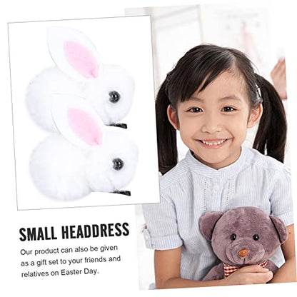 MERRYHAPY Cute Rabbit Hairpin Boys and Girls Hair Clips Plush Hairpin Girl Accessories Bunny Hair Clips