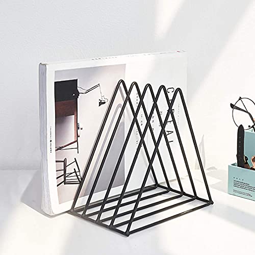 QPEY Triangle File Holder,5 Slot Metal Vinyl Record Stand Holder Magazine Newspaper Holder Photography Props for Office Home 2 Pcs (2pc black) - color: 2pc black