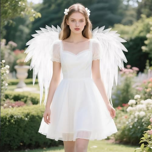Adult Angel Wings 2.9Ft Angel Wings Costume Accessories for Women Costume Photoshoot Prop Cosplay Birthday Party Photography Lightweight Fairy Wings - color: White, size: 2.9Ft