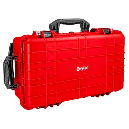 Eylar 22" Carry-On Travel Roller Gear, Camera, Drones, Tools, Equipment Hard Case Waterproof with Foam (Red) - color: Red