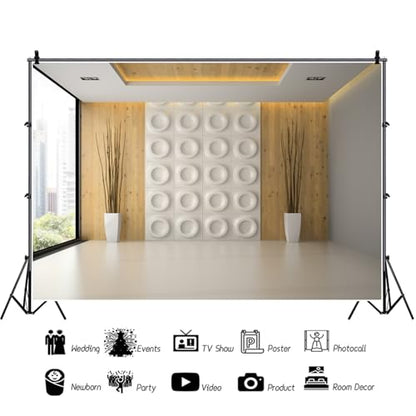 12x8ft Office Backdrop French Windows Business Room Workplace Screen Scene Backdrops for Video Recording Office Backdrop for Video Conference Zoom Room Background - size: 12x8ft