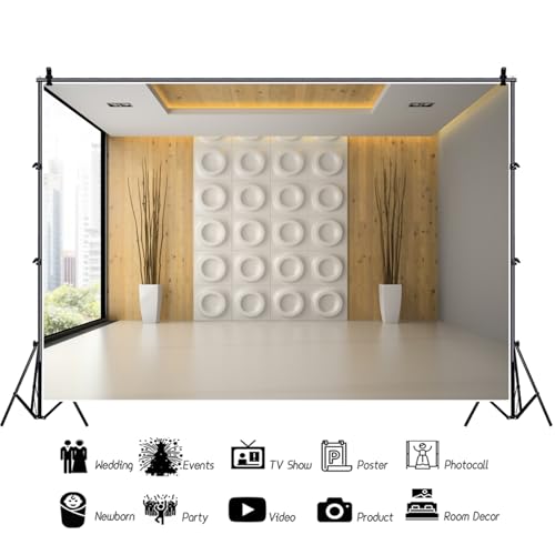 8x6ft Office Backdrop French Windows Business Room Workplace Screen Scene Backdrops for Video Recording Office Backdrop for Video Conference Zoom Room Background - size: 8x6ft