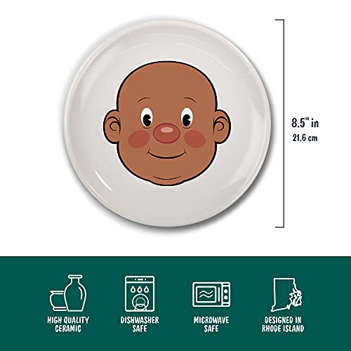 Genuine Fred, FOOD FACE, Ceramic Activity Plate White 8.5 inch diameter - style: FOOD FACE