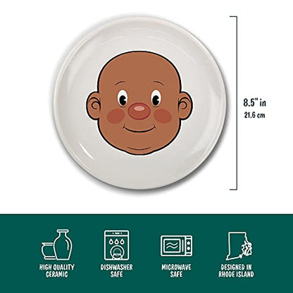 Genuine Fred, FOOD FACE, Ceramic Activity Plate White 8.5 inch diameter - style: FOOD FACE