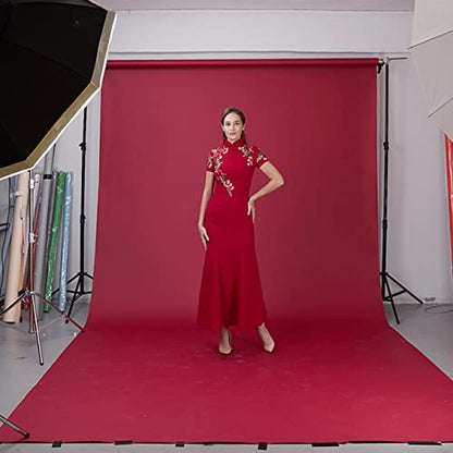 Seamless Photo Photography Background Paper Backdrop for Photoshoot, Videos, YouTube, Livestream, 107" x36', Scarlet - color: Scarlet