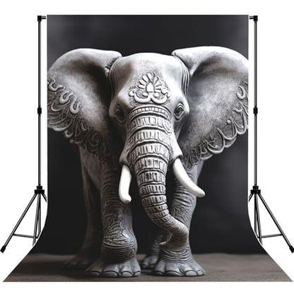 Gray Elephant Backdrop Background for Photography 5x7ft Photobooth Professional Photo Backdrop Curtains Video Photography Studio Photo Backgrounds Banner Booth Background Screen Parties - color: Gray Elephant