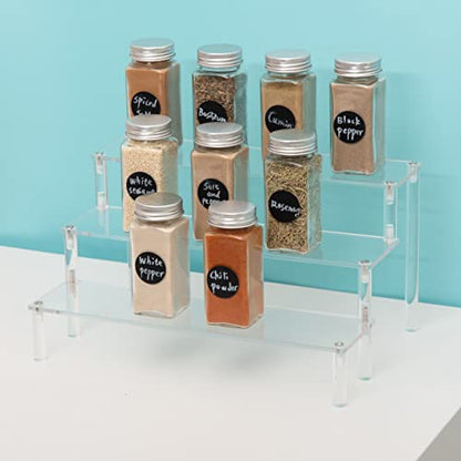 3 Steps Clear Acrylic Display Riser Cupcake Stand Display for Decoration and Organizer - size: 3 Tier