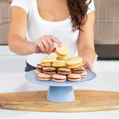 The Cake Stand – 10 Inch Gloss Ceramic Pedestal Cake Stand, Modern Footed Dessert Stand for Cakes, Cupcakes, Cookies & More (Periwinkle) - color: Periwinkle