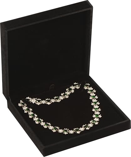 LAODA Big Necklace Chain Jewelry Gift Box Soft Touch Premium Velvet Material Choker Necklace Storage Holder Box for Women Men Size 6.4"(W)*6.4"(D)*1.5"(H) Black - color: Black
