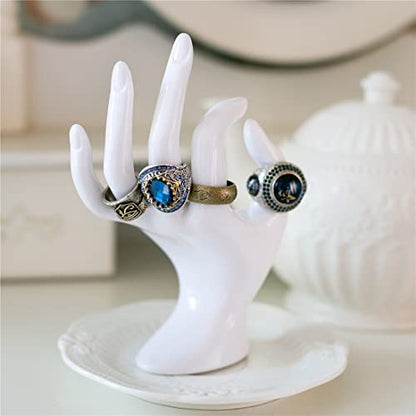 HOMEGOAL Hand Jewelry Holder, Bracelet Ring Watch Jewelry Display Holder Stand, Mannequin Hand, Polyresin, 7 Inch (White) - color: White
