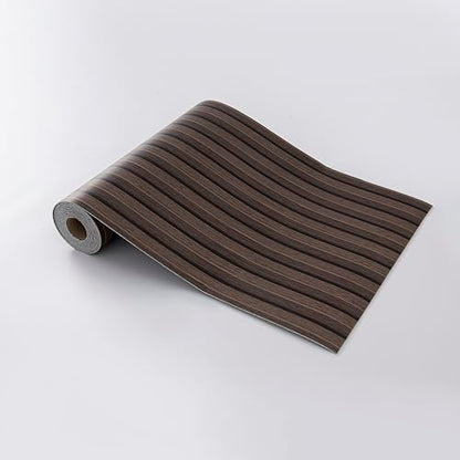 Peel and Stick PVC Slat Wall Panels, Wood Grain Self-Adhesive Soundproof Moisture-Resistant Paneling, 3D Faux Wood Panels for Bedroom Bathroom Walls & Ceilings 118"x15.75"(Dark Walnut,13Sq.ft) - color: Dark Walnut