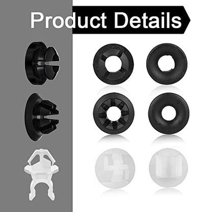ASUBHA 30 PCS Hood Prop Rod Holder, Hood Clips, Hood Rod Clip, Car Hood Rod Grommet Clips for Most Cars Bracket Decorative Clip Compatible with 91503-SS0-003, for Most Car Automobile, Black White