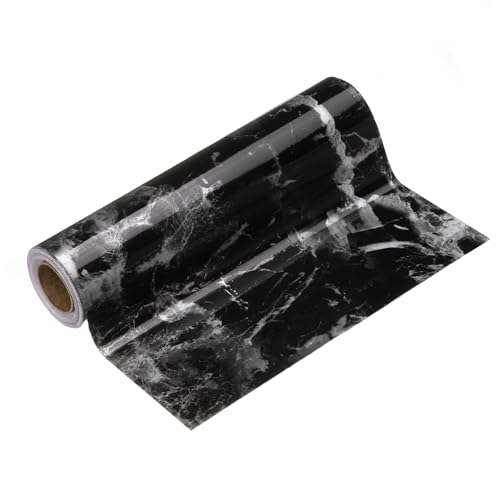 HARFINGTON Wood Grain Wallpaper Border 8" x 16.4ft PVC Self-Adhesive Textured Frame Sticker Waterproof Wall Decorative Wallpaper for Floor Door Table Cabinets Desk, Black White - color: Black/White, size: 8" x 16.4ft