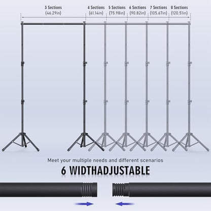 Backdrop Stand Kit - 6 Widths, 10x7.5ft Adjustable Background Stand for Parties & Studio Photography - size: 10x7.5ft